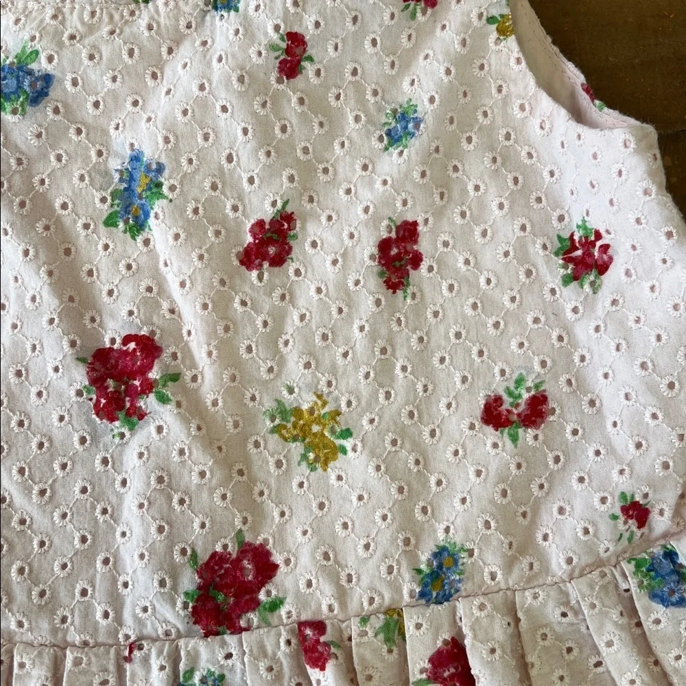 Bonpoint pink eyelet floral dress size 8 years fits 6-7 years best